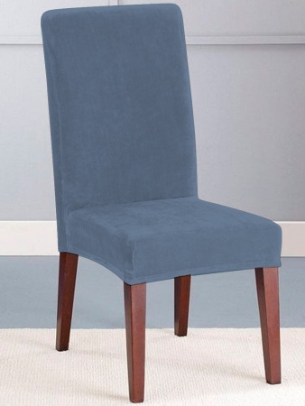 Чехол на стул Бруклин серо-синий