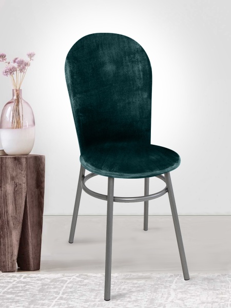 Чехол на венский стул Бруклин с круглым сиденьем темно-зеленый