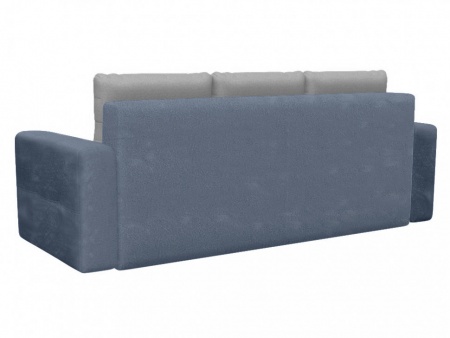 Чехол на диван евро-книжку с подлокотниками Бруклин серо-синий