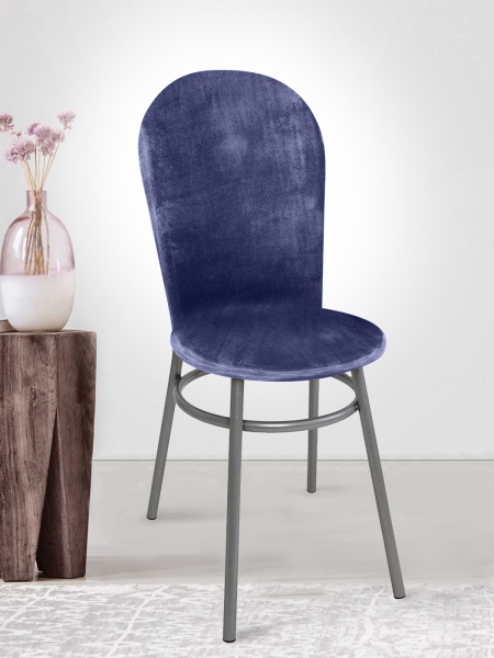 Чехол на венский стул Бруклин с круглым сиденьем темно-синий