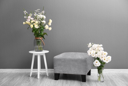 Чехол на квадратный пуф Бруклин светло-серый