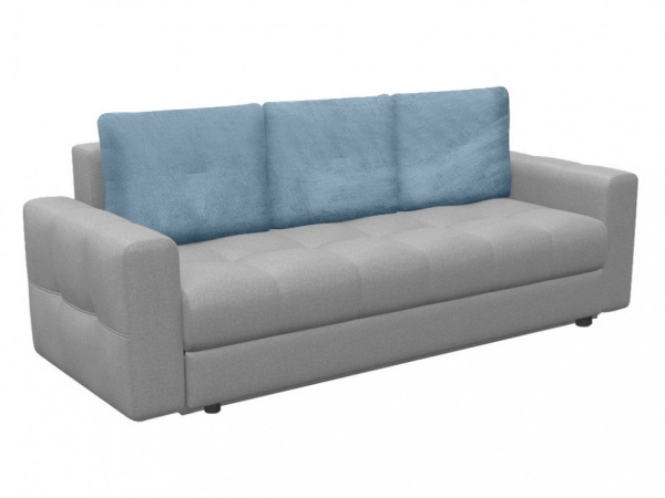 Набор из 3-х чехлов на подушки для дивана евро-книжки Бруклин серо-голубой