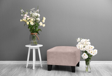 Чехол на квадратный пуф Бруклин серо-бежевый