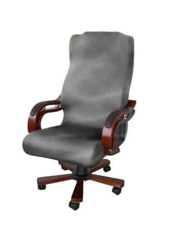 Чехол на компьютерное кресло руководителя Бруклин светло-серый