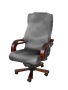 Чехол на компьютерное кресло руководителя Бруклин светло-серый
