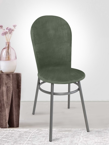 Чехол на венский стул Бруклин с круглым сиденьем оливковый