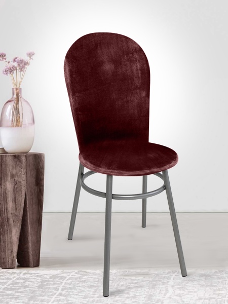 Чехол на венский стул Бруклин с круглым сиденьем темно-бордовый