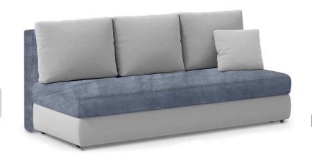 Чехол на диван евро-книжку без подлокотников Бруклин серо-синий