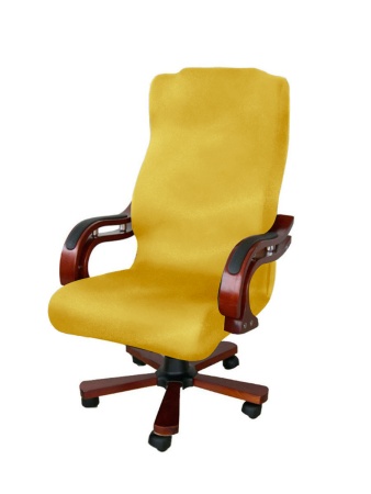 Чехол на компьютерное кресло руководителя Бруклин желтый