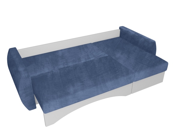 Чехол на угловой диван евро-книжку с подлокотниками Бруклин серо-синий