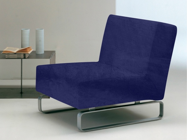 Чехол на кресло без подлокотников Бруклин темно-синий