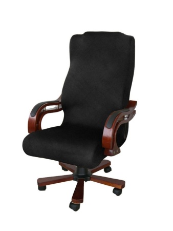 Чехол на компьютерное кресло руководителя Бруклин черный