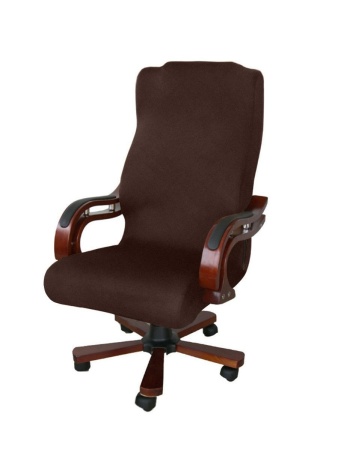 Чехол на компьютерное кресло руководителя Бруклин коричневый