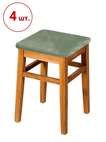 Набор из 4-х чехлов на квадратные табуреты Бруклин оливковый