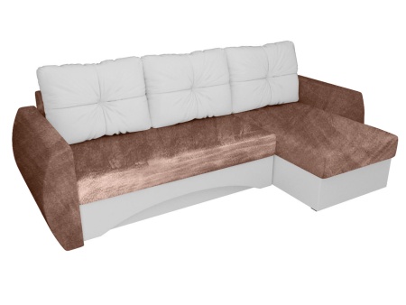 Чехол на угловой диван евро-книжку с подлокотниками Бруклин темно-бежевый