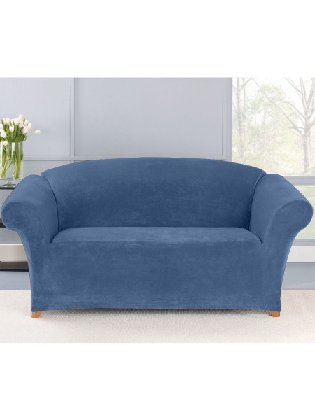 Чехол на 3м диван Бруклин серо-синий