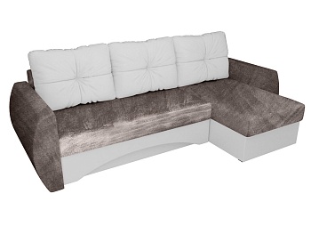 Чехол на угловой диван евро-книжку с подлокотниками Бруклин кофе с молоком