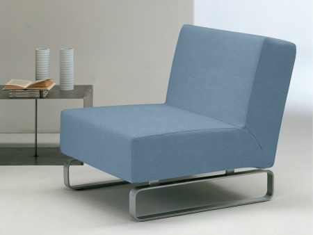 Чехол на кресло без подлокотников Бруклин серо-голубой