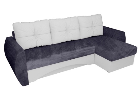 Чехол на угловой диван евро-книжку с подлокотниками Бруклин темно-серый