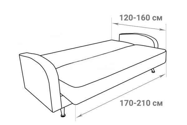 Размер стандартного дивана в сложенном виде