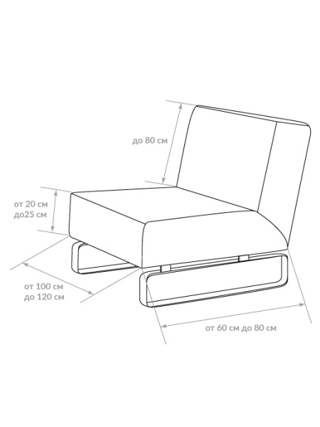 Чехол на большое кресло без подлокотников Бруклин черный