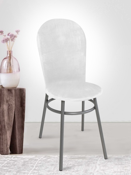 Чехол на венский стул Бруклин с круглым сиденьем белый