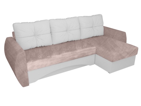 Чехол на угловой диван евро-книжку с подлокотниками Бруклин серо-бежевый