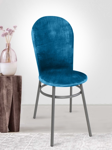 Чехол на венский стул Бруклин с круглым сиденьем морская волна